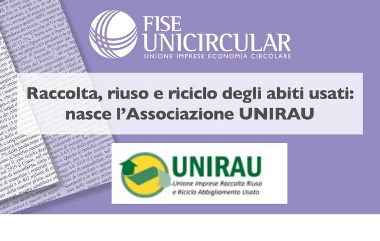 Raccolta, riuso e riciclo degli abiti usati: nasce l’Associazione UNIRAU