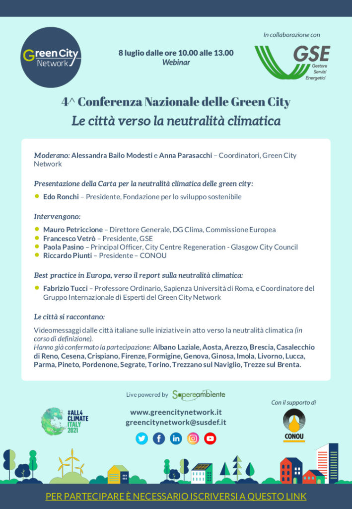 Programma 4° Conferenza Nazionale delle Green City