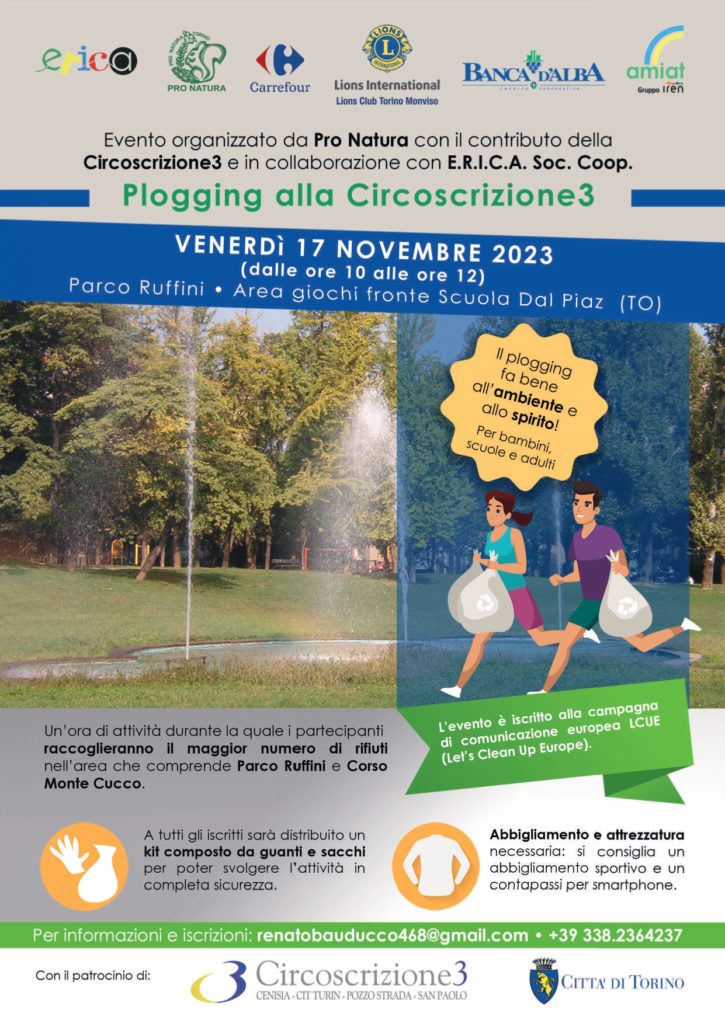 Torino venerdì 17 plogging