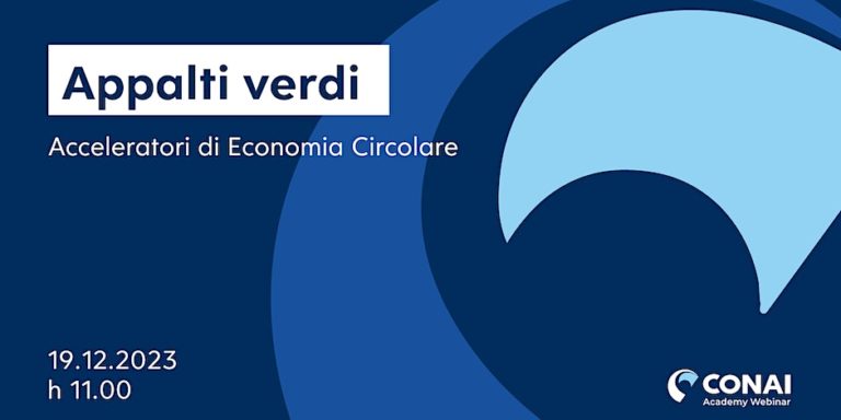 Green Public Procurement e i Criteri Ambientali Minimi, il 19 dicembre il webinar CONAI