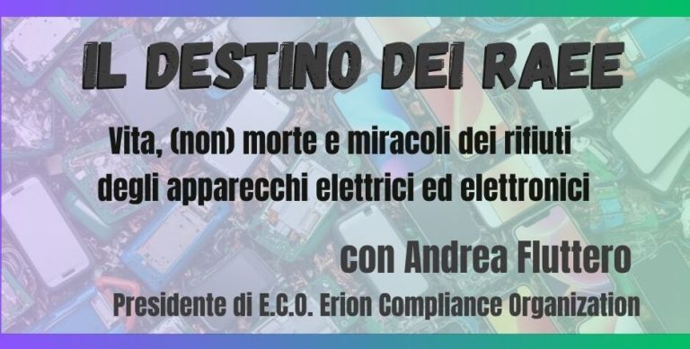 ‘Il destino dei Raee’: incontro giovedì 10 aprile con Andrea Fluttero
