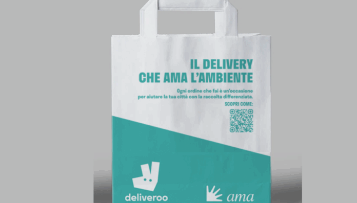 Roma, Ama e Deliveroo lanciano una campagna per differenziare gli imballaggi food delivery