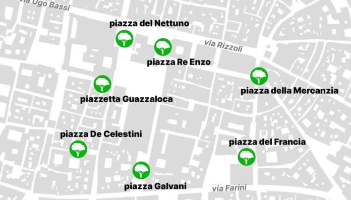 Bologna caldo alberi piazze