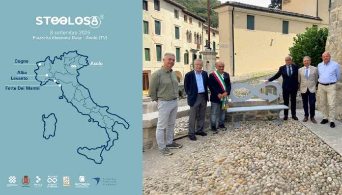 Asolo Steelosa panchina riciclo acciaio