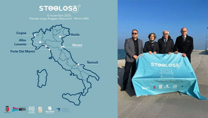 Rimini Steelosa® panchina acciaio riciclato Ricrea