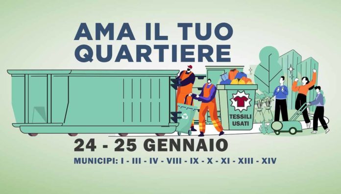 Rifiuti ingombranti Roma 24 25 gennaio