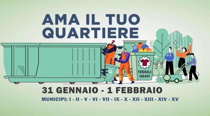 Roma, “Ama il tuo quartiere”: raccolta rifiuti ingombranti il 31 gennaio e 1 febbraio