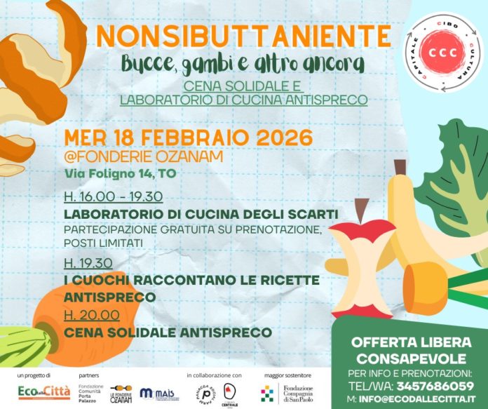 Nonsibuttaniente – Bucce, gambi e altro ancora: appuntamento il 18 febbraio 2026 a Torino