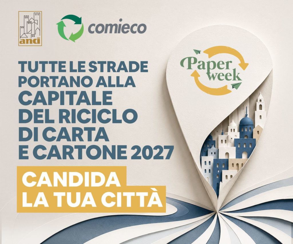 La ricerca della Capitale del riciclo di carta e cartone 2027 è ancora aperta. Comuni e gestori del servizio di raccolta differenziata hanno tempo fino al 30 settembre 2026 per presentare la propria candidatura e provare a raccogliere il testimone delle città che hanno ospitato le precedenti edizioni.
Il territorio selezionato sarà infatti protagonista della Paper Week 2027, la settimana dedicata alla cultura del riciclo di carta e cartone, che si svolgerà dal 5 all'11 aprile 2027 attraverso eventi, incontri e iniziative rivolte alla cittadinanza.
Dopo le esperienze del Comune di Salerno, del Comune di Lucca e del Comune di Parma, Comieco invita quindi nuovi territori a candidarsi per diventare la prossima Capitale del riciclo.
L'iniziativa punta a valorizzare i territori che si distinguono nella raccolta differenziata e nel riciclo di carta e cartone, promuovendo al tempo stesso una maggiore consapevolezza sul ruolo che cittadini, Comuni e gestori possono svolgere nell'economia circolare.
Le candidature resteranno aperte fino al 30 settembre 2026. La città scelta avrà quindi l'opportunità di ospitare una settimana di appuntamenti dedicati alla raccolta differenziata, al riciclo e alla cultura della carta e del cartone.