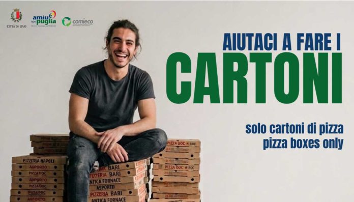 Bari, nuovi contenitori per il riciclo dei cartoni della pizza