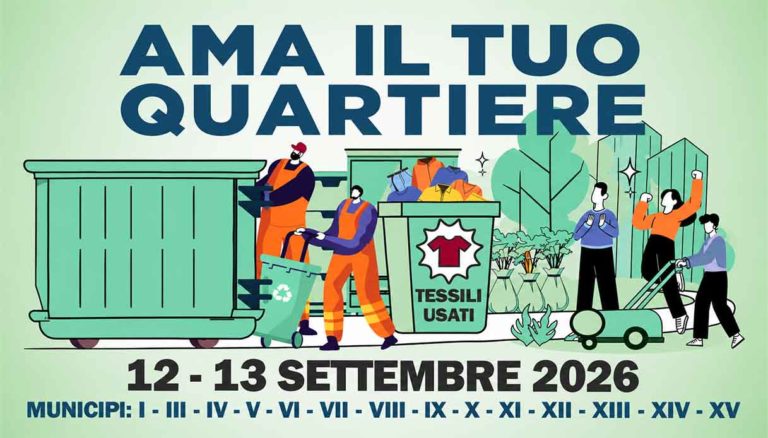 Roma, "Ama il tuo quartiere": raccolta straordinaria il 12 e 13 settembre