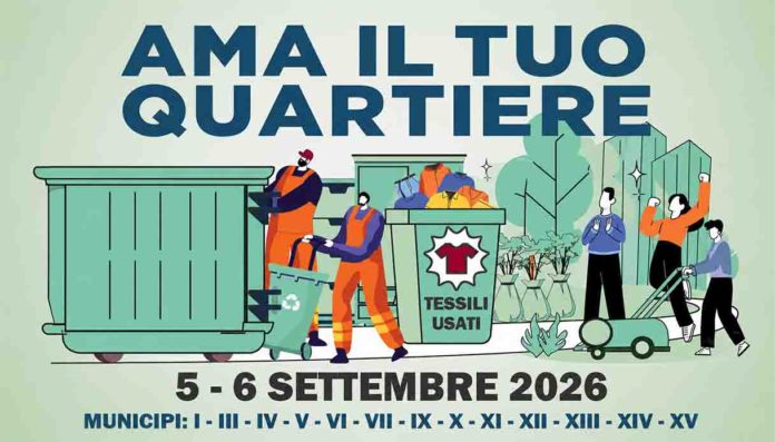 Roma 5-6 settembre Ama il tuo quartiere rifiuti ingombranti