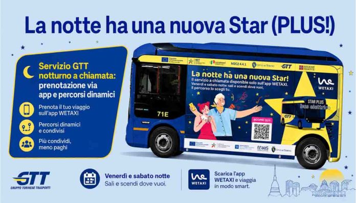 Torino, dal 4 settembre riparte Star Plus- il trasporto notturno a chiamata Torino, dal 4 settembre riparte Star Plus: il trasporto notturno a chiamata