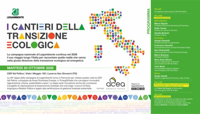 “I cantieri della transizione ecologica” di Legambiente arrivano in Piemonte